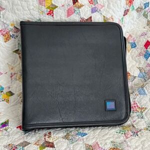 Sound Dimension Black Faux Leather Zippered CD DVD‎ Media Storage Binder Case